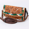 ADBG889 American Darling Hand Tooled Leather Wallet | Western Tooled Crossbody Wallet