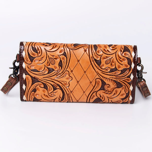 ADBG889 American Darling Hand Tooled Leather Wallet | Western Tooled Crossbody Wallet