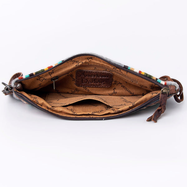 ADBG344 American Darling Hand Tooled Saddle Blanket Wristlet Bag