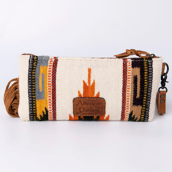 ADBG344 American Darling Hand Tooled Saddle Blanket Wristlet Bag
