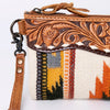 ADBG344 American Darling Hand Tooled Saddle Blanket Wristlet Bag
