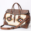 ADBG516 American Darling Hand Tooled Floral & Hand Woven Saddle Blanket Western Duffel Bag