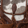 ADBGD129 American Darling Hair-On Cowhide Cross body Bag with Hand-Braided Detail & Fringes