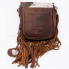 ADBGD129 American Darling Hair-On Cowhide Cross body Bag with Hand-Braided Detail & Fringes