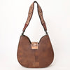ADBG1076 American Darling Hair-on Cowhide Hobo Bag with Tooled Floral Strap Western Genuine Leather Purse