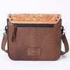 ADBG1083 American Darling Hand-Tooled Leather Small Crossbody Bag with Floral Carving