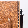 ADBG1083 American Darling Hand-Tooled Leather Small Crossbody Bag with Floral Carving