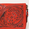 ADBGZ731 Hand Tooled Genuine Leather Floral Zip Organiser - Western Cowgirl Style