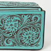 ADBGZ733 Natural Hand Tooled Leather Toiletry Bag - Western Floral Toiletry or Travel Case