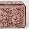 ADBGZ733 Natural Hand Tooled Leather Toiletry Bag - Western Floral Toiletry or Travel Case