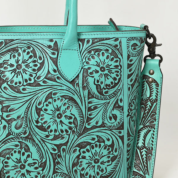 LC-ADBGZ734B Tote Hand Tooled Genuine Western Leather Women Bag