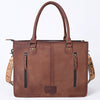 ADBG230 American Darling Hand Tooled Floral Western Leather Woven Saddle Blanket Tote Bag