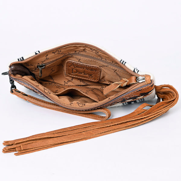 ADBG344 American Darling Hand Tooled Saddle Blanket Wristlet Bag