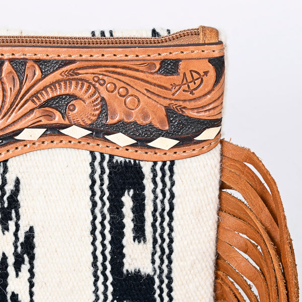 ADBG344 American Darling Hand Tooled Saddle Blanket Wristlet Bag