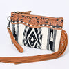 ADBG344 American Darling Hand Tooled Saddle Blanket Wristlet Bag