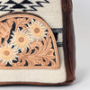 ADBGS156 Southwestern Saddle Blanket Backpack with Tooled Leather Accents - Western Style