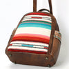 ADBGS156 Southwestern Saddle Blanket Backpack with Tooled Leather Accents - Western Style