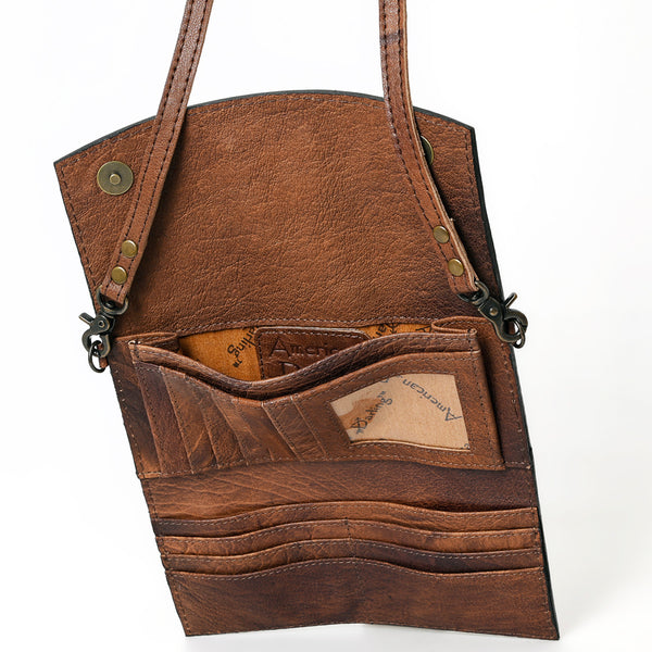 ADBG889 American Darling Hand Tooled Leather Wallet | Western Tooled Crossbody Wallet