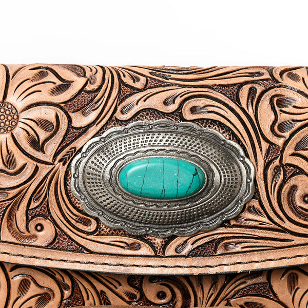 ADBG889 American Darling Hand Tooled Leather Wallet | Western Tooled Crossbody Wallet