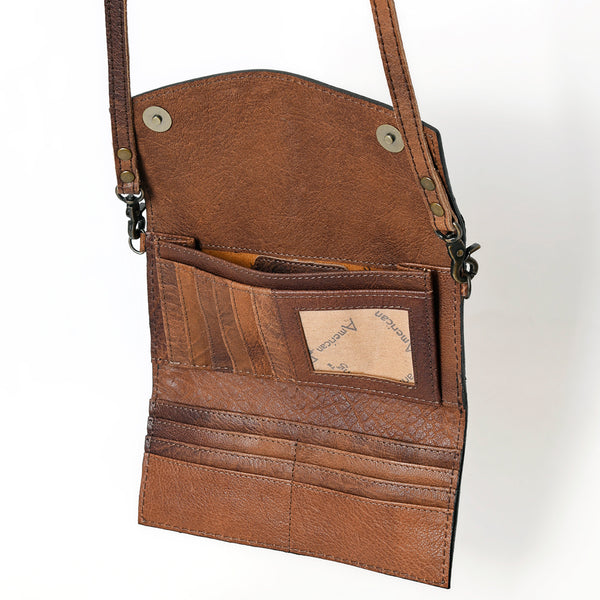 ADBG889 American Darling Hand Tooled Leather Wallet | Western Tooled Crossbody Wallet