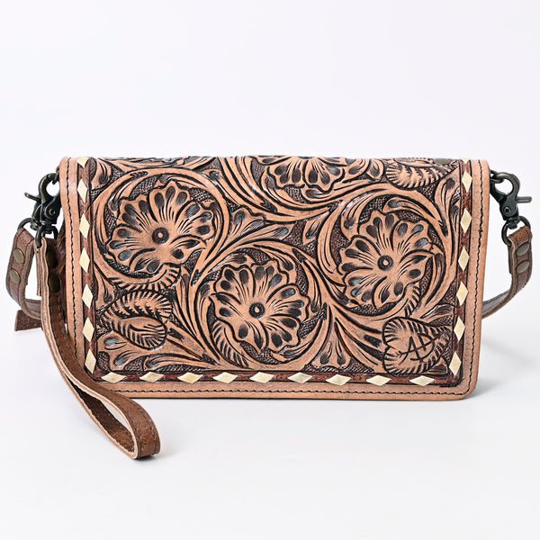 ADBG485 Handcrafted Western Leather Tooled Crossbody Convertible Bag