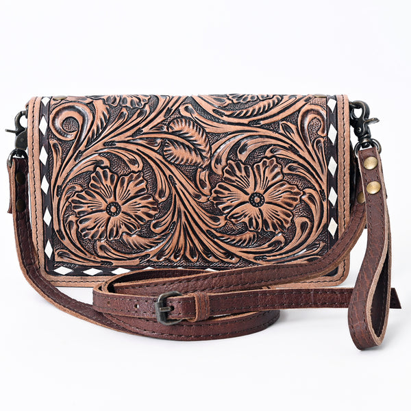ADBG485 Handcrafted Western Leather Tooled Crossbody Convertible Bag