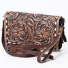 ADBG485 Handcrafted Western Leather Tooled Crossbody Convertible Bag