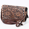 ADBG485 Handcrafted Western Leather Tooled Crossbody Convertible Bag