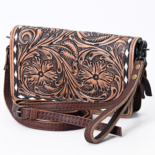 ADBG485 Handcrafted Western Leather Tooled Crossbody Convertible Bag