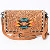 ADBG485 Handcrafted Western Leather Tooled Crossbody Convertible Bag