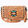 ADBG485 Handcrafted Western Leather Tooled Crossbody Convertible Bag