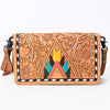 ADBG485 Handcrafted Western Leather Tooled Crossbody Convertible Bag