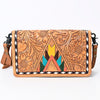 ADBG485 Handcrafted Western Leather Tooled Crossbody Convertible Bag