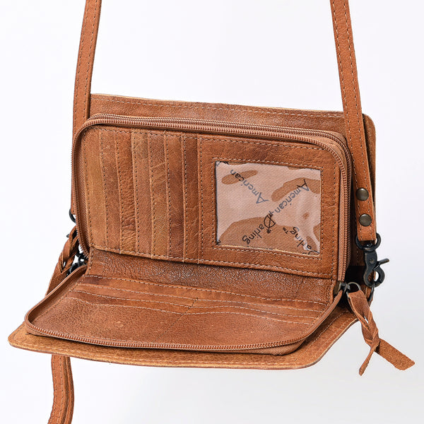 ADBG485 Handcrafted Western Leather Tooled Crossbody Convertible Bag