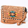 ADBG485 Handcrafted Western Leather Tooled Crossbody Convertible Bag