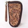 LC-ADGC101 Hand-Tooled Leather Gun Case / Pistol Pouch with Wristlet - American Darling