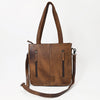 ADBG1086 American Darling Hair-on Cowhide Tote Bag with Hand-Tooled Leather and Fringes