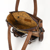 ADBG1086 American Darling Hair-on Cowhide Tote Bag with Hand-Tooled Leather and Fringes