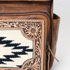 ADBG1088 American Darling Hand-Tooled Leather Western Backpack with Woven Saddle Blanket