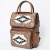 ADBG1088 American Darling Hand-Tooled Leather Western Backpack with Woven Saddle Blanket