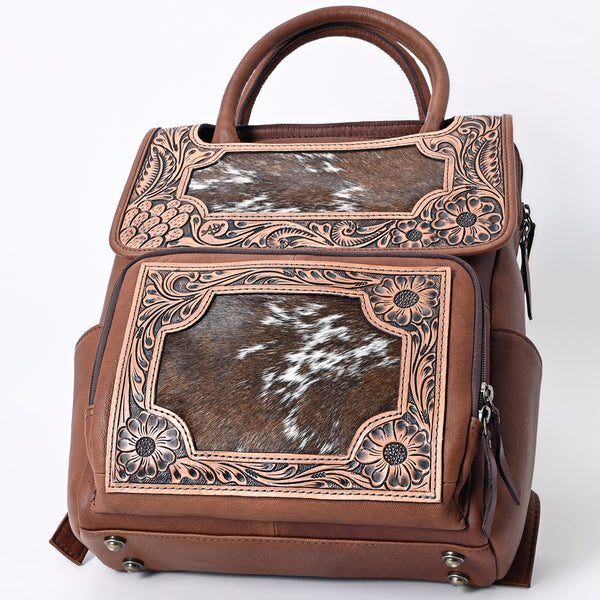 ADBG1088 American Darling Hair-on Cowhide Hand-Tooled Leather Western Backpack