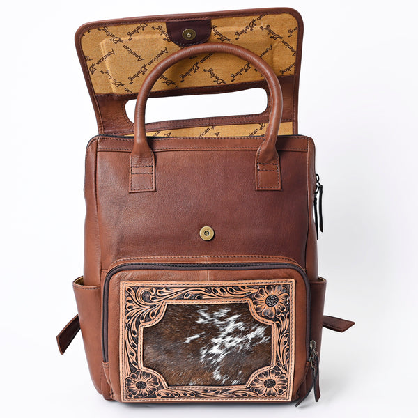 ADBG1088 American Darling Hair-on Cowhide Hand-Tooled Leather Western Backpack