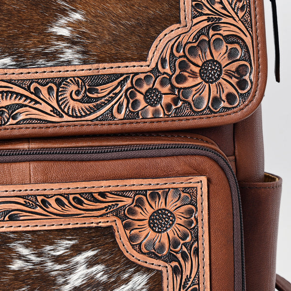ADBG1088 American Darling Hair-on Cowhide Hand-Tooled Leather Western Backpack