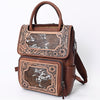 ADBG1088 American Darling Hair-on Cowhide Hand-Tooled Leather Western Backpack