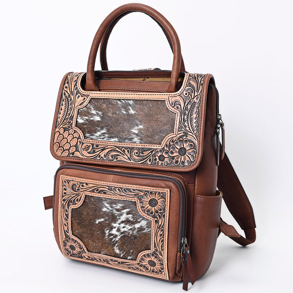ADBG1088 American Darling Hair-on Cowhide Hand-Tooled Leather Western Backpack