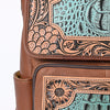 ADBG1088 American Darling Crocodile Embossed Hand-Tooled Leather Western Backpack