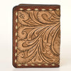 ADBG1092 American Darling Hand-Tooled Western Leather Wallet with Floral Carving