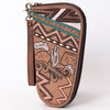 LC-ADGC102 Hand-Tooled Leather Pistol Case with Desert Cactus Scene - American Darling