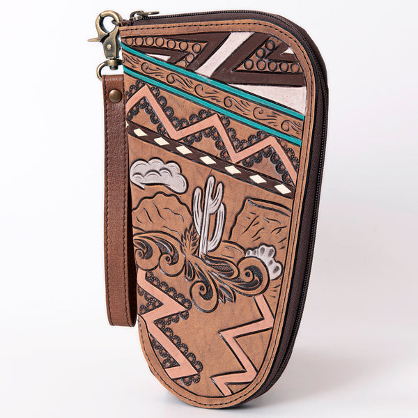 LC-ADGC102 Hand-Tooled Leather Pistol Case with Desert Cactus Scene - American Darling