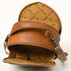 ADBG1094 American Darling Hand-Tooled Western Leather Canteen Bag with Woven Saddle Blanket